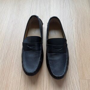 Cole Haan Black Leather Slip-On Loafers